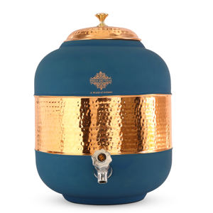 IndianArtVilla Pot d'eau en cuivre pur, semi-martelé avec une finition en soie-Choix de couleurs contemporaines, 17000 ml - Product Image 2
