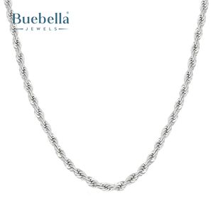 Gran oferta, cadena de cuerda de moissanita de 3mm chapada en oro blanco de 14 quilates de plata 925 para hombres, collares Premium - Product Image 3