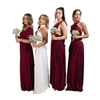 Robe de soirée convertible en fibre de bambou 100% écologique italienne pour femme, taille naturelle, antistatique, pour les fêtes