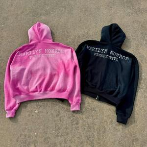 Heavy Plain Custom Heavyweight Distress Oversized Blank Stone Acid Vintage Wash Sudadera con capucha - Product Image 4