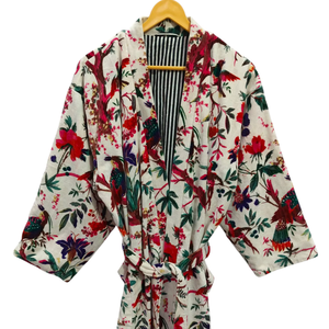 กิโมโนกำมะหยี่แจ็กเก็ตยาวสำหรับทุกเพศลายดอกไม้สำหรับฤดูหนาว - Product Image 1