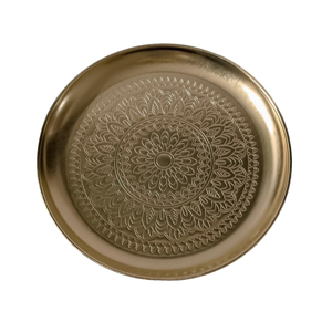 Plateau de service en métal de grande taille, robuste, en acier inoxydable, artisanat en métal, design unique, personnalisable, plat décoratif - Product Image 3