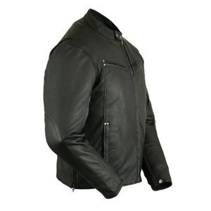 Veste en cuir de moto véritable coupe régulière pour hommes de haute qualité dernière mode en vente - Product Image 6
