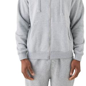 Heavyweight 400 Gsm Fleece Zipper Hoodie 100% algodón Sólido Negro Regular Fit Temporada de invierno Cuello con capucha Sudaderas con cremallera - Product Image 4