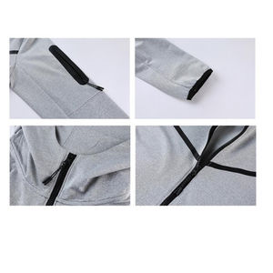 Ensemble de survêtement décontracté OEM personnalisé, respirant, coupe-vent, en polyester et coton, sans couture, anti-transpiration, avec cordon de serrage. - Product Image 6