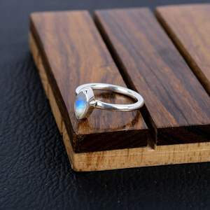 Anillo de Plata de Ley 925, anillo de piedras preciosas de piedra lunar, joyería fina elegante para bodas, compromiso, regalos de aniversario - Product Image 3
