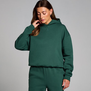 Sudadera con capucha de gran tamaño rica en algodón básico de alta demanda para mujer, sudaderas con capucha transpirables antiarrugas para gimnasio y ropa de calle para mujer - Product Image 1