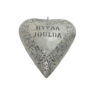 Le plus récent ensemble décoratif de 2 coeurs suspendus en métal pour la maison et la décoration de Noël couleur grise personnalisée à la main - Product Image 1