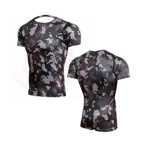 2026 New Design High Quality Short Sleeve <b>Men</b> <b>Rash</b> <b>Guards</b> Customized Design Compression Tops Wholesale <b>Rash</b> <b>guards</b> For Sale - Product Image 4