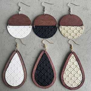 Black Wooden Teardrop <b>Earrings</b> Crystal <b>Earrings</b> Homemade Seed Bead <b>Earrings</b> Unique Fashion Handmade Jewellery Creative Design - Product Image 3