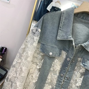 Chaqueta vaquera con borlas y cadena con cuentas de diamantes para mujer, abrigo vaquero con flecos de cristal y cuello vuelto, cárdigan de vaquero con diamantes de imitación - Product Image 5