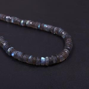 Perles de pneu Heishi à facettes en pierre de labradorite naturelle 6-7mm perles de pierres précieuses en vrac brin perles de labradorite de feu pour la fabrication de bijoux - Product Image 3