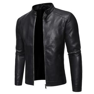 Chaqueta de motocicleta larga de cuero genuino para hombre, prendas de vestir gruesas impermeables para invierno - Product Image 1