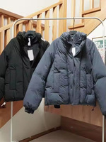 Blouson matelassé léger pour homme en polyester respirant avec col montant, idéal pour l'hiver et les activités de plein air, chaud et élégant