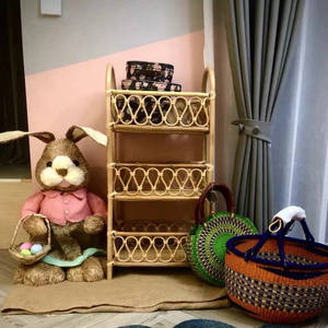 Cesta de pie de ratán natural, soporte de 3 niveles, respetuoso con el medio ambiente, precio barato, venta al por mayor - Product Image 6