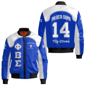 Chaqueta Universitaria Griega Azul Satinada Phi Beta Sigma 1914 con Cuello Alto y Diseño Bordado Frontal - Ropa Universitaria Personalizada de Calidad - Product Image 3
