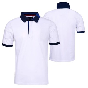 2025 verano moda manga corta para Polo para hombres Casual Cool transpirable 100% lona de algodón con bordado patrón sólido - Product Image 5