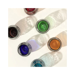 Ensemble de verres à vin sans pied de qualité supérieure avec un design ombré multicolore, parfait pour les réceptions et la décoration intérieure - Product Image 3