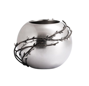 Florero Moderno de Acero Inoxidable Color Plata, Hecho a Mano, de Alta Calidad para Decoración de Bodas - Product Image 4