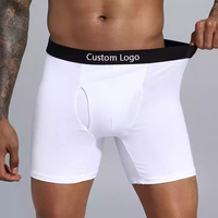 Boxer Briefs Homme Personnalisés Brodés Solides OEM avec Bande Élastique Tricotée pour Usage Quotidien – Sous-vêtements 100% Coton à Séchage Rapide