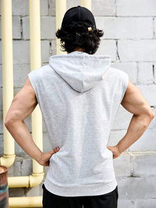 Trending Customized <b>Men</b> <b>Sleeveless</b> <b>Hoodie</b> With Kangro Pocket High Quality Fabric Wholesale Made in Pakistan - Product Image 3