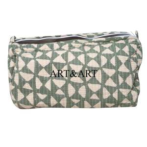 Juego de Bolsas de Maquillaje Acolchadas con Diseño de Borlas Clásicas, Cierre de Cremallera, Algodón Ecológico, 3 Piezas, en 3 Tamaños - Product Image 5