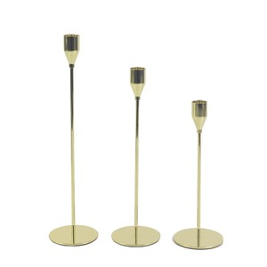 Candelabro Largo y Sencillo de Metal Dorado para Uso Diario en el Hogar, Decoración de Mesa, Eventos y Centro de Mesa, Hecho a Mano en India - Product Image 3