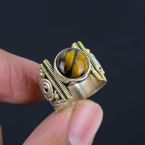 Anillo clásico de joyería para mujer, joyería de estilo bohemio de Plata de Ley 925, piedra preciosa de ojo de Tigre, anillo hecho a mano, regalo para esposa - Product Image 6