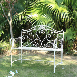 Banc de jardin européen pliable antirouille en <span class=keywords><strong>fer</strong></span> <span class=keywords><strong>forgé</strong></span> Antique, banc de jardin en métal, Offre Spéciale - Product Image 3