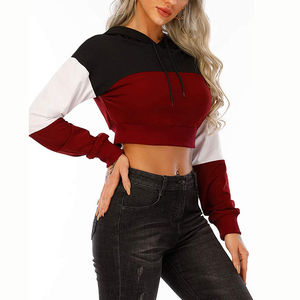 Hoodie court d'hiver personnalisé de haute qualité pour femme, pull à logo frontal, confortable, respirant, écologique, à épaules tombantes - Product Image 5