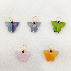 Colgante de mariposa de Plata de Ley 925 con piedras preciosas de fluorita múltiple, joyería religiosa cristiana para venta al por mayor - Product Image 2