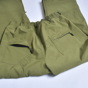 Pantalon de ski professionnel OEM 2025 vert olive isolé avec passants de ceinture, fermetures éclair ventilées et guêtres de neige - Product Image 5