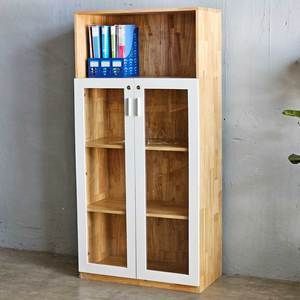 Modern 4-Tier Wooden THS68041 File Cabinet with Lockable <b>Glass</b> Door High Elasticity Rubberwood Material - Product Image 5