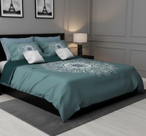 Elegant 100% Cotton Microfiber Fabric Stitching 600TC King Size Flat Bedsheet <b>Set</b> Includes Two Pillowcases Soft Touch Easy Care - Product Image 3