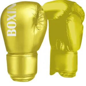 Золотые боксерские перчатки высокого качества премиум кожа ММА Боксерские перчатки для профессионалов и стажеров взрослых Боксерские перчатки для женщин