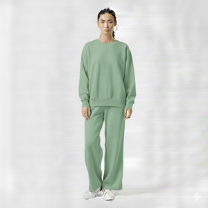 Ensemble décontracté femme hiver : Sweat-shirt ample uni et pantalon de survêtement large – Design personnalisé 2026 – Tissu écologique de haute qualité - Product Image 3