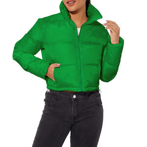 Doudoune courte chaude pour femme, classique, à fermeture éclair, avec col montant, respirante, pour l'extérieur et le streetwear hivernal - Product Image 2