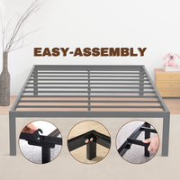 Cadre de lit en métal réglable OEM pleine taille avec rangement et revêtement en polyester pour mobilier de chambre moderne – Fabrication vietnamienne