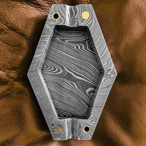 Authentic Damascus Steel <b>Ashtray</b> Handcrafted Metal <b>Ashtray</b> Unique Design Smoking Accessory For Collectors & Interior Decor - Product Image 2