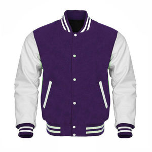 2024 nueva llegada moda de invierno manga de cuero OEM diseño personalizado su propia chaqueta universitaria más vendida para hombres chaqueta universitaria - Product Image 3