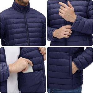 Blouson d'aviateur d'hiver à fermeture éclair et col montant imperméable OEM avec logo personnalisé pour hommes-Design surdimensionné extérieur matelassé - Product Image 3