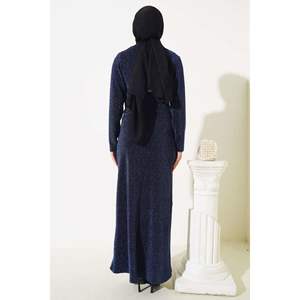 Vestido Brillante con Accesorios de Piedra Azul Marino - Product Image 1