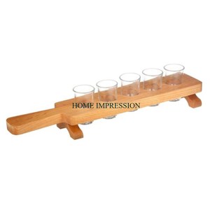 Soportes de copas de champán de bambú Caddy Precio barato Botellas respetuosas con el medio ambiente Vaso de chupito Caddy ligero a bajo precio - Product Image 5