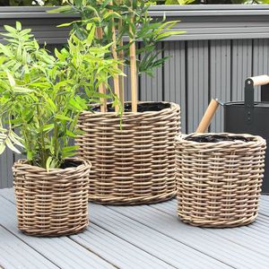 Hand-Woven Indoor Seagrass <b>Basket</b> with Iron Handle Large <b>Laundry</b> <b>Basket</b> Flower Pot Pots <b>Basket</b> Sea Grass Material - Product Image 4