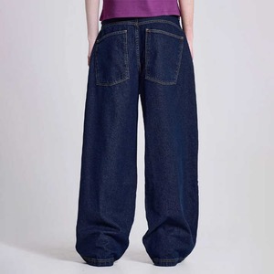 กางเกงยีนส์สีน้ำเงินฟอกสำหรับผู้หญิงพร้อมกระเป๋าใหญ่กางเกงยีนส์ผ้าฝ้าย2025กางเกงขายาวเอวสูงลำลองสไตล์สตรีทพร้อมกางเกง - Product Image 2