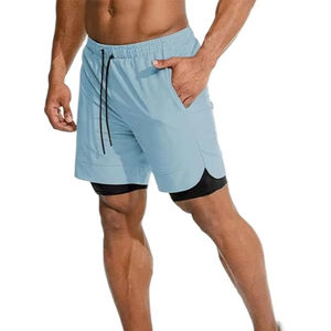 Pantalones cortos de gimnasio para hombres Cintura elástica Secado rápido Correr Entrenamiento Pantalones cortos atléticos con bolsillos - Product Image 2