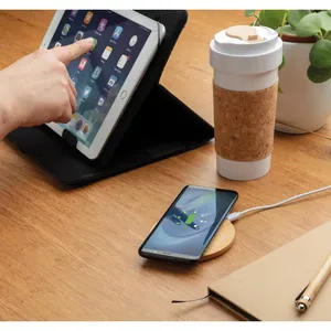 Caricatore Wireless 5W Eco-Friendly in Bambù, Gadget per Forniture da Ufficio - Product Image 4