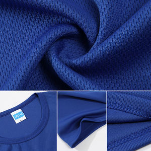 Sudadera con estampado de logotipo personalizado, camisetas de secado rápido para hombre, Camiseta deportiva de manga corta con cuello redondo de 100% poliéster para hombre - Product Image 5