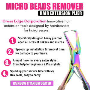 My Hair Tools Pro Hair Extensions Remover Pliers Stainless Steel Beading Tool Kit Remove Plier Set for beads I-Link Mi - Product Image 2