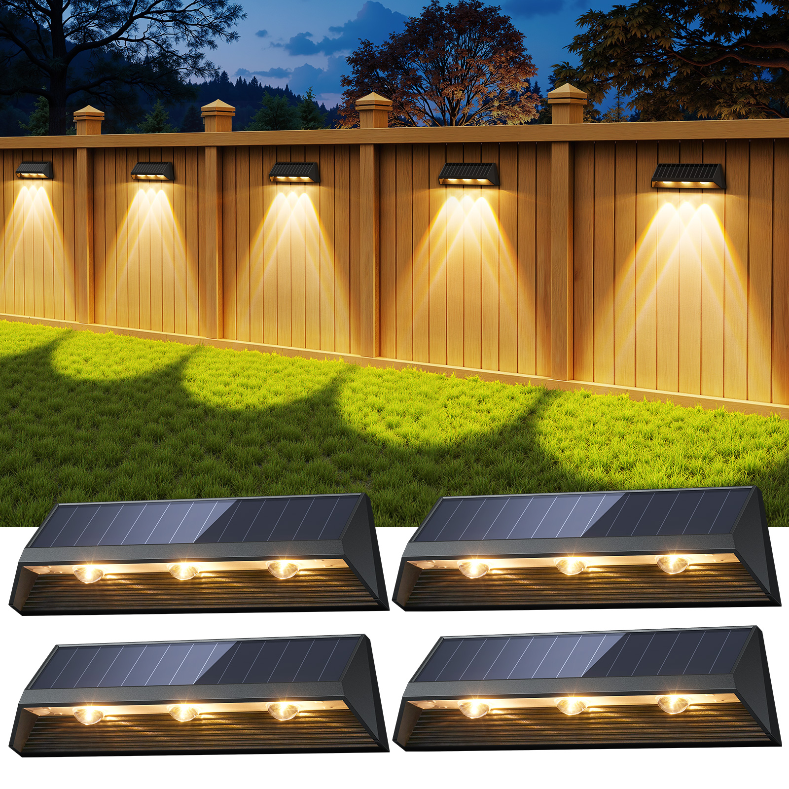 Luci Solari Per Esterni, Confezione Da 8 Luci Da Giardino A 12 LED 6000k Impermeabili Ip65 Faretti Da Incasso Solari Per Vialetti Cortili Sotterranei 84728779